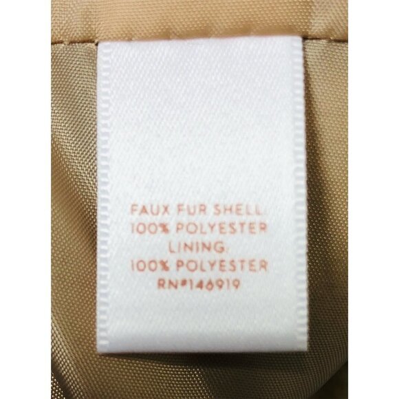 LC Lauren Conrad Womens Tan Faux Shearling Fuzzy Teddy Jacket Coat Sz XL New - Picture 9 of 11